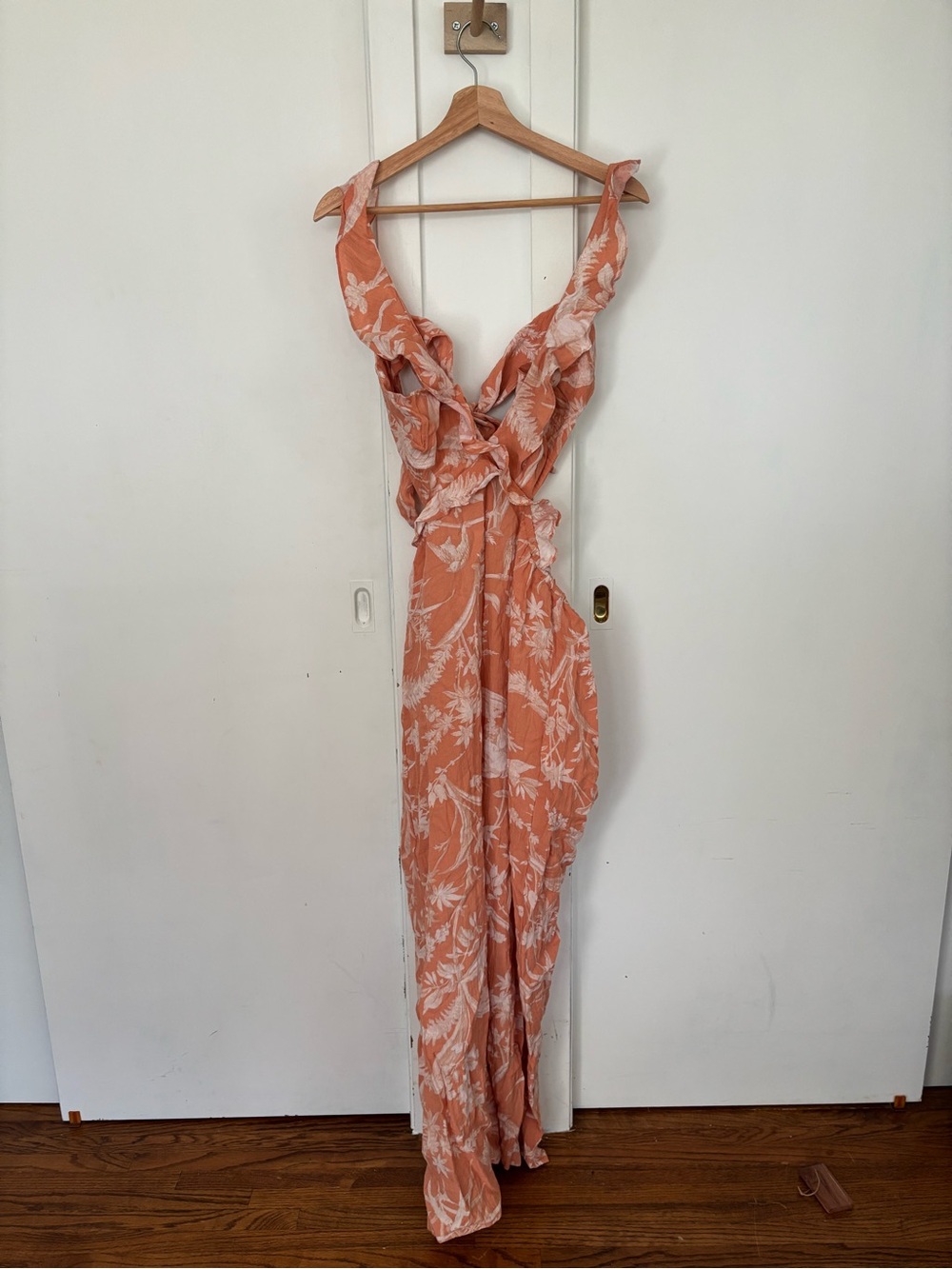 H&M Light Coral Tropical Jumpsuit
